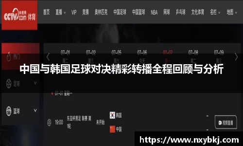 中国与韩国足球对决精彩转播全程回顾与分析
